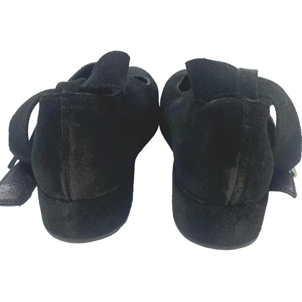 ANTELOPE Women Pia Suede Ankle Strap Platform Shoes‎ Sz 8.5 Black Mary Jane